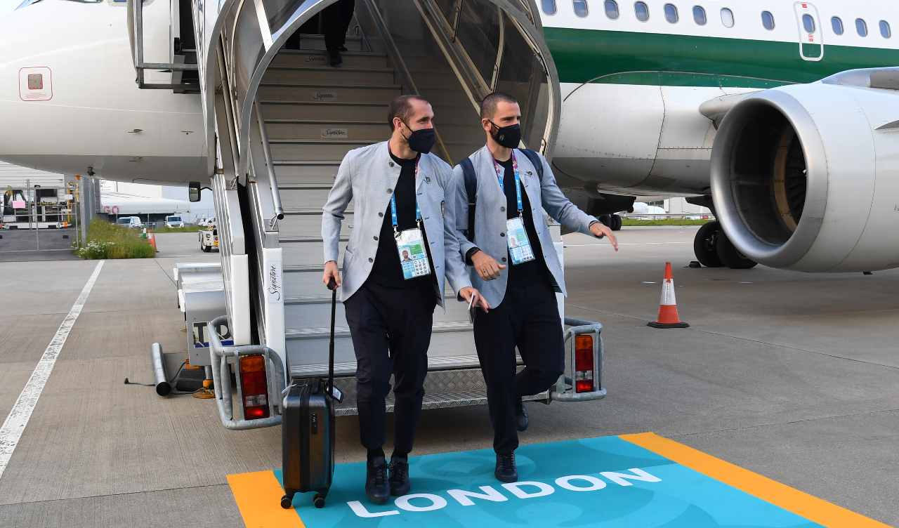 chiellini bonucci aereo