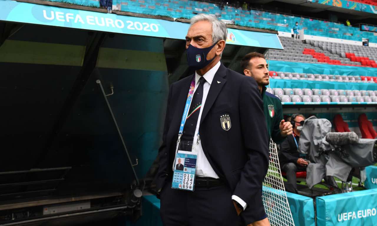 Gabriele Gravina in campo a EURO 2020