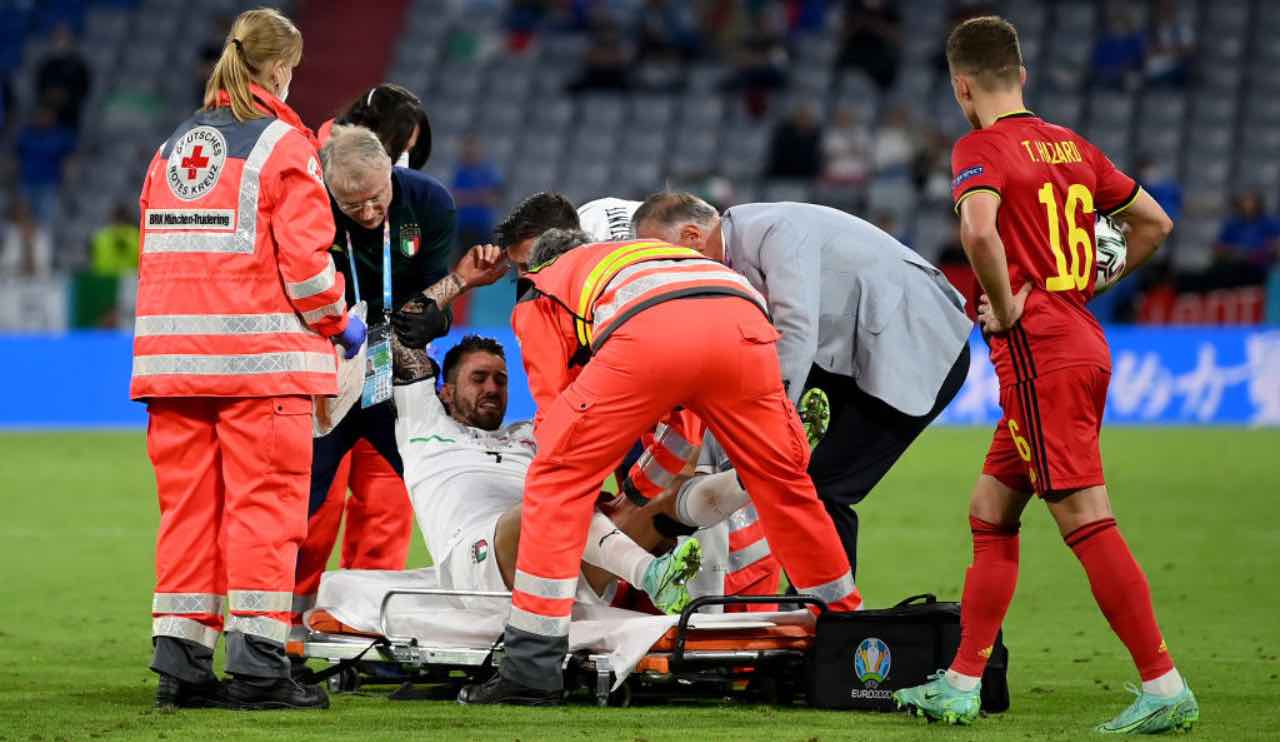 Spinazzola in campo soccorso dai sanitari