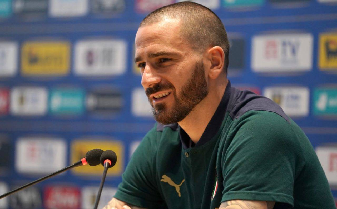 Bonucci in conferenza stampa con la Nazionale