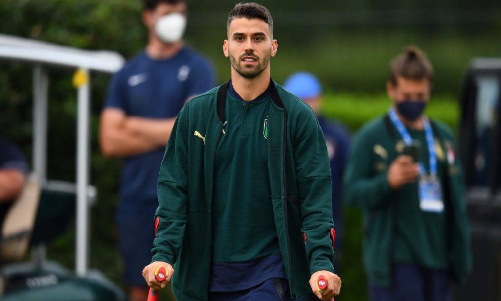 Spinazzola durante gli allenamenti dell'Italia