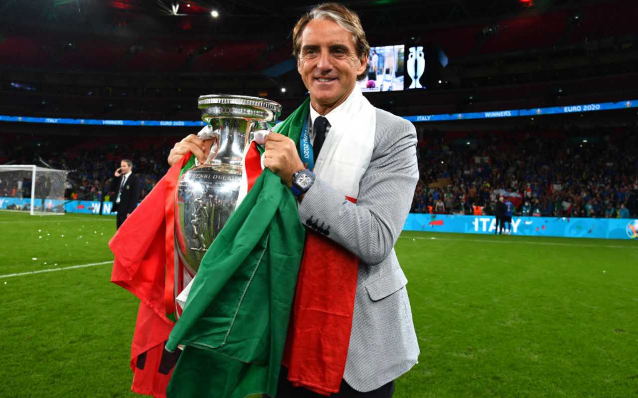 Mancini con la Coppa