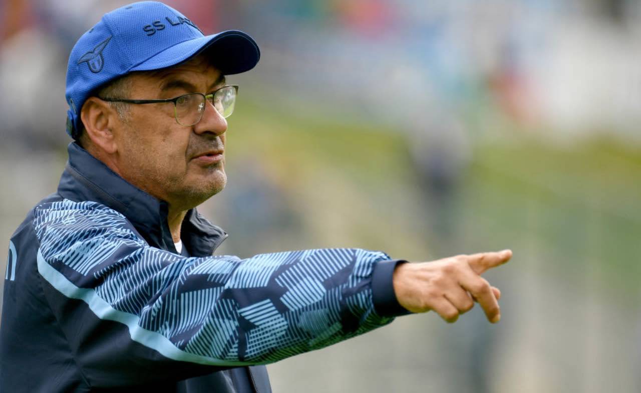 Sarri dirige l'allenamento della Lazio