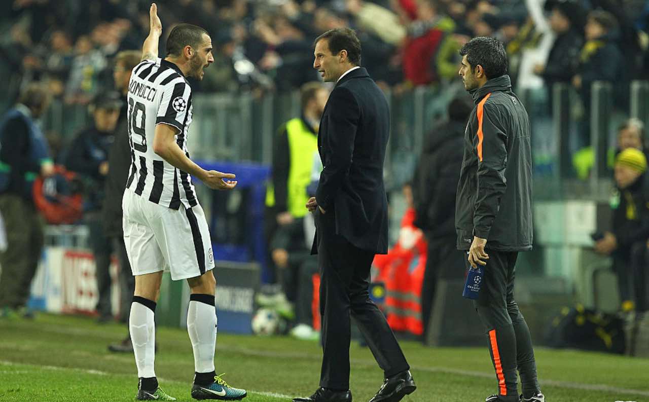 Allegri discute con Bonucci