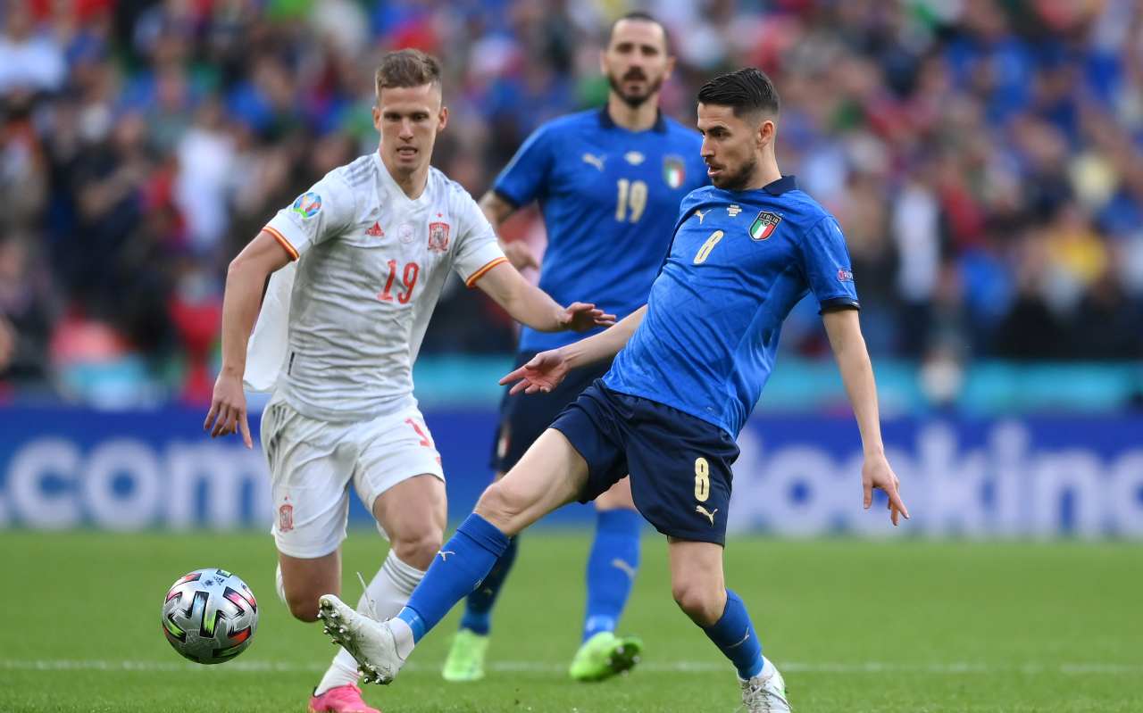 Dani Olmo e Jorginho in Italia-Spagna