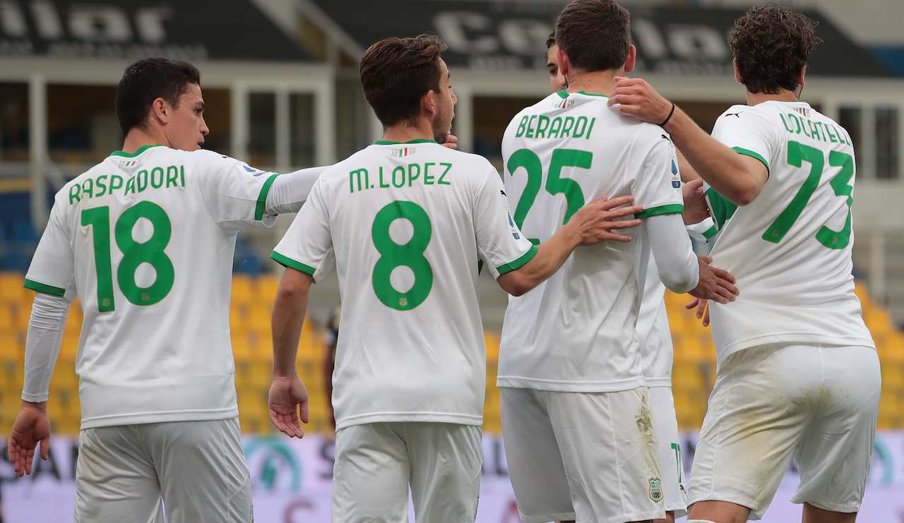 Il Sassuolo esulta dopo un gol