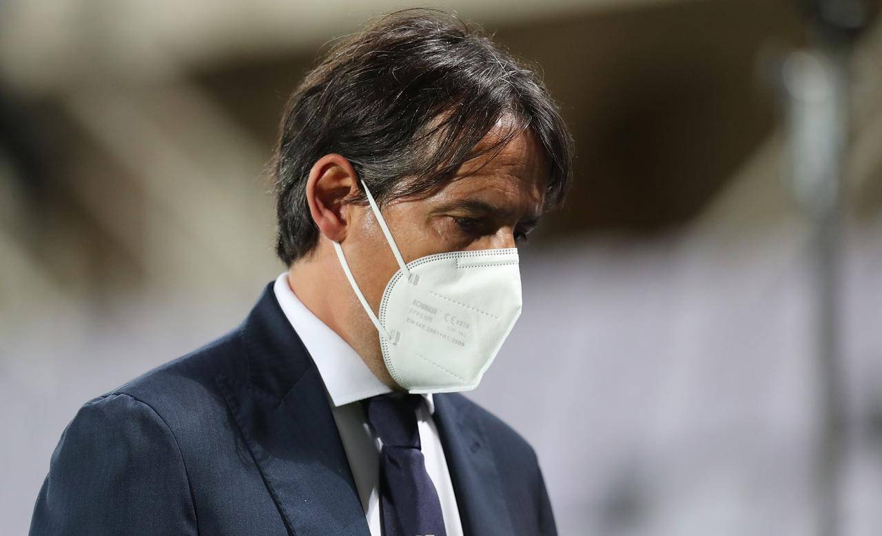 Simone Inzaghi con la mascherina