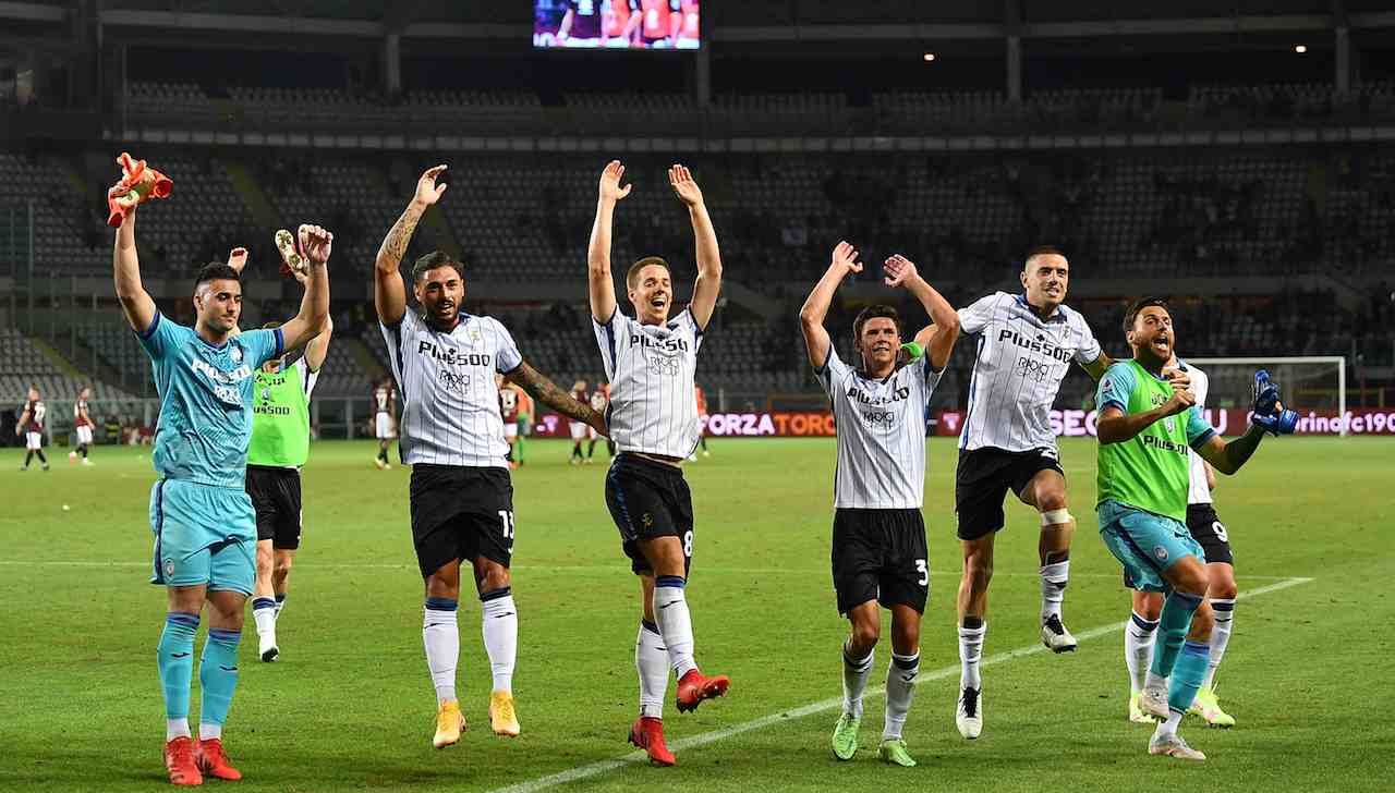 L'Atalanta festeggia la vittoria