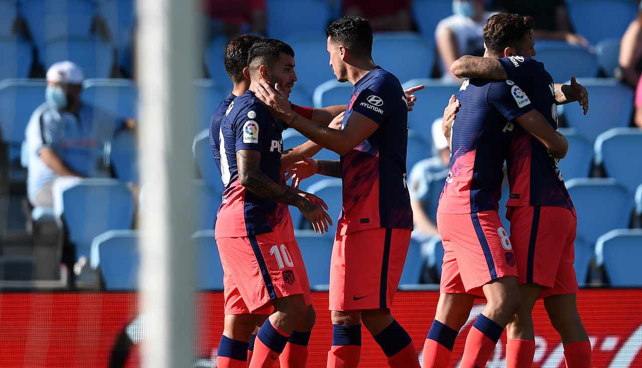 L'Atletico Madrid esulta per un gol