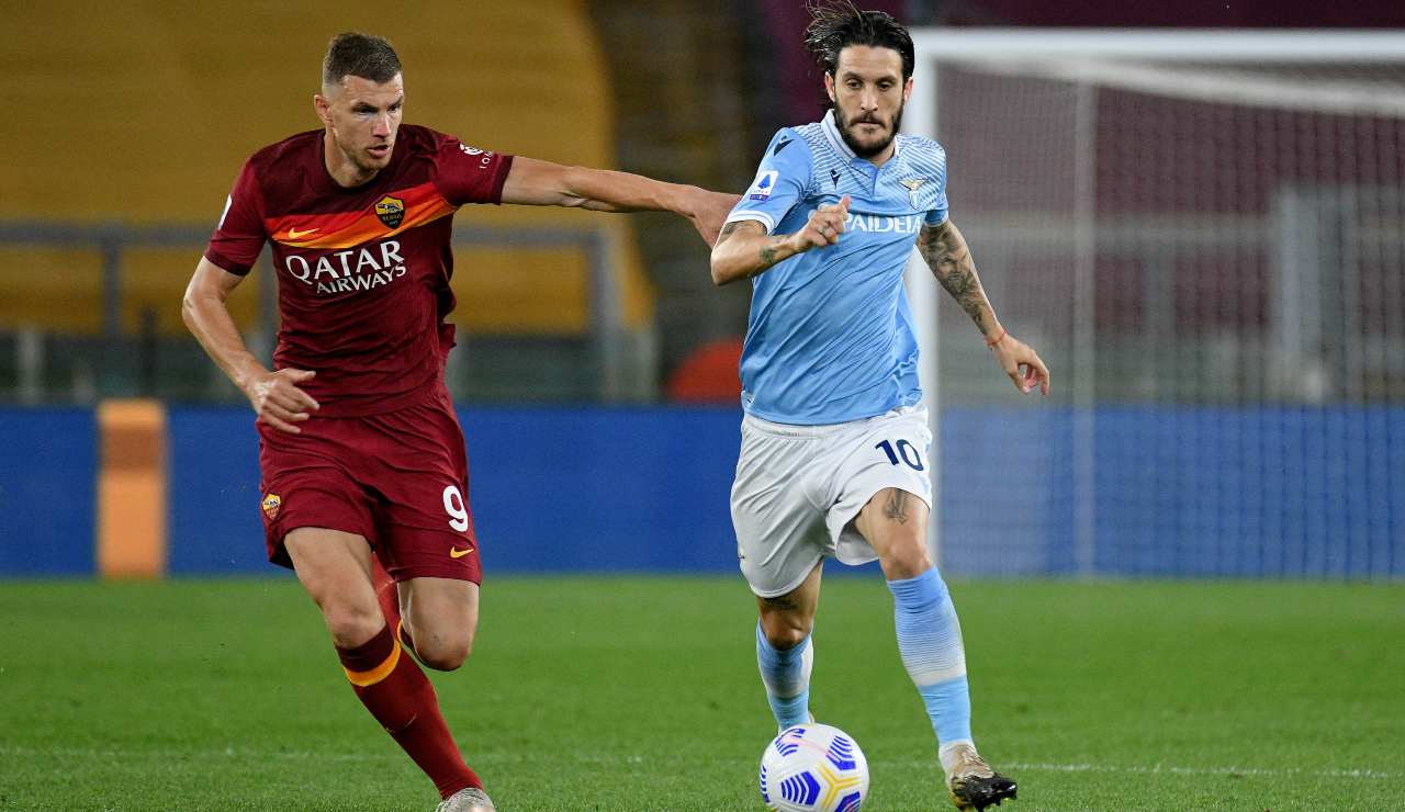 Dzeko insegue Luis Alberto nel derby della passata stagione