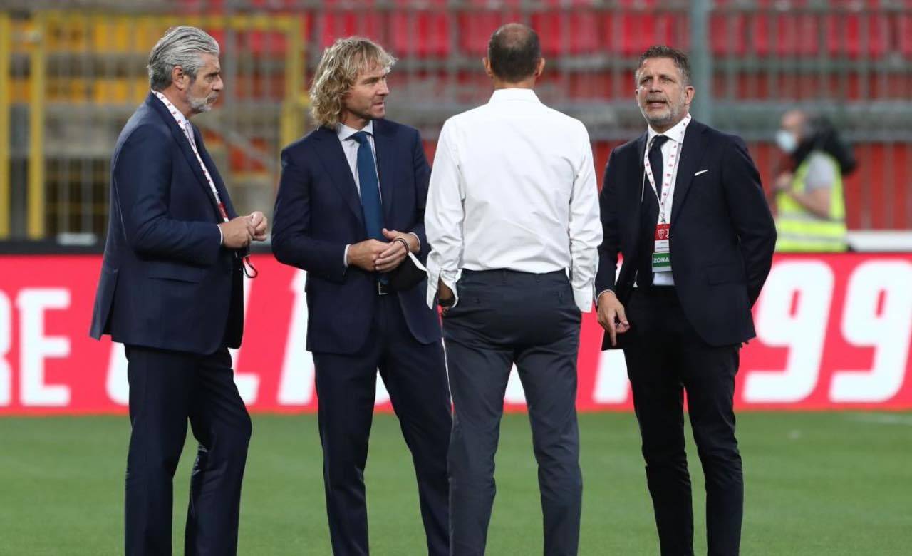 La dirigenza della Juve discute prima del Trofeo Berlusconi