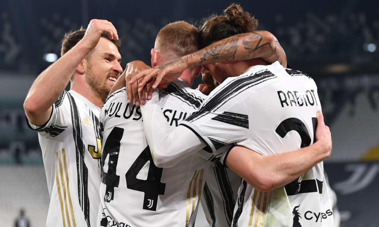Esultanza di gruppo Juventus