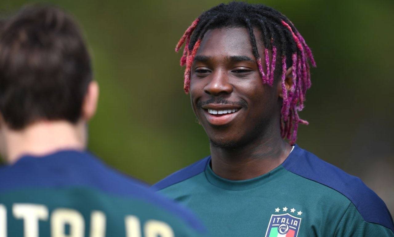 Moise Kean si allena con la Nazionale italiana