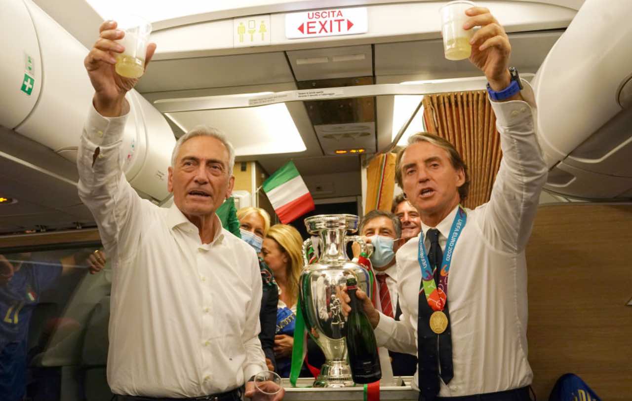 Mancini festeggia con Gravina