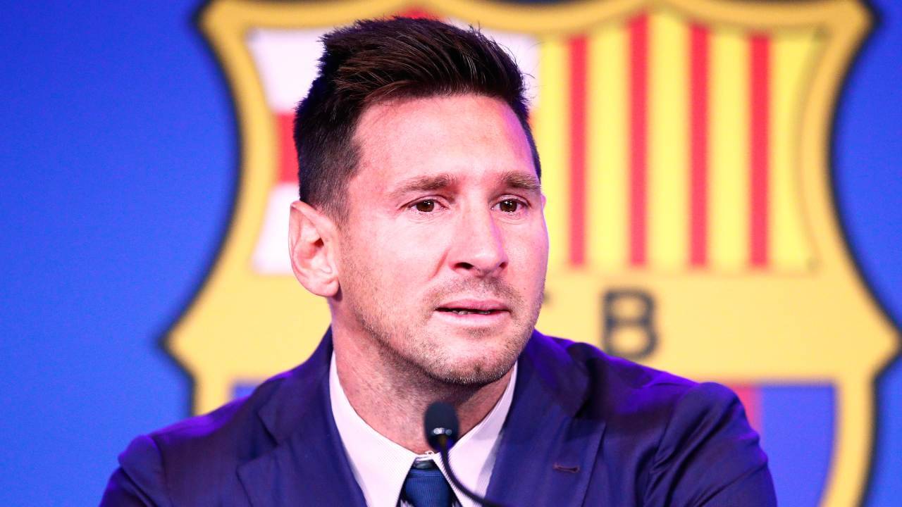 Messi addio barcellona PSG conferenza