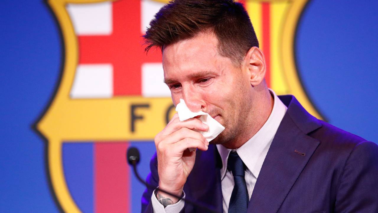 Messi addio barcellona PSG conferenza