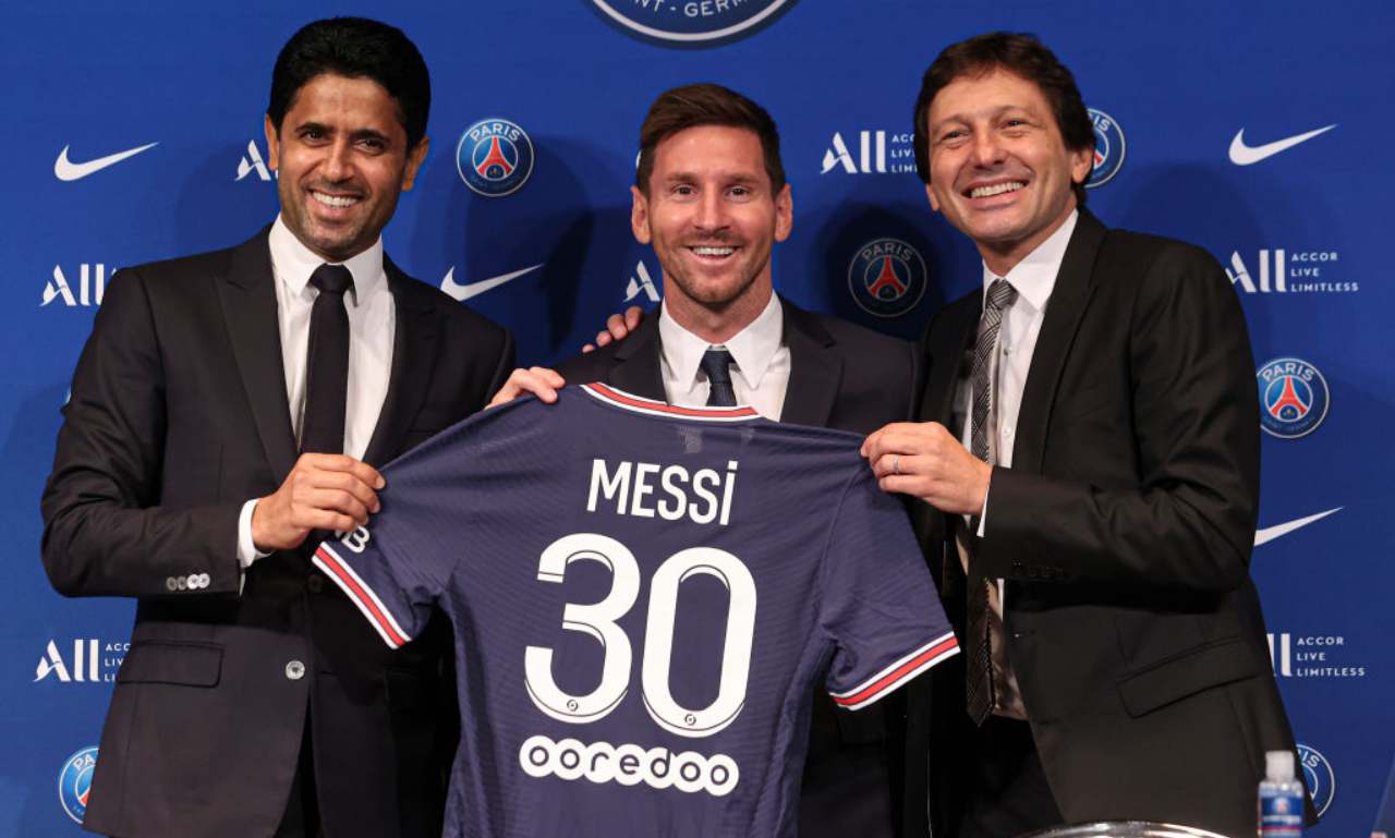 Leonardo e Al Khelaifi presentano Messi 