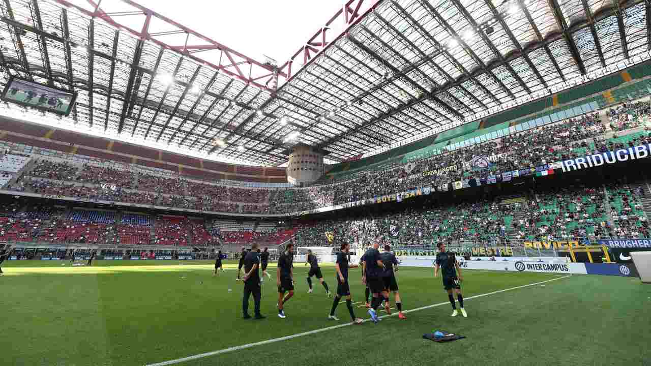 Meazza nel pre partita