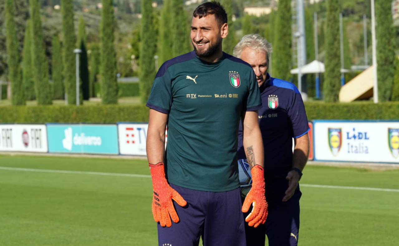 Donnarumma si allena con la Nazionale