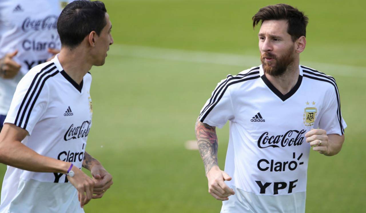 Messi e Di María si allenano con la Nazionale 