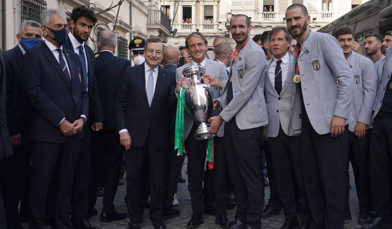 Mancini all'incontro con Draghi