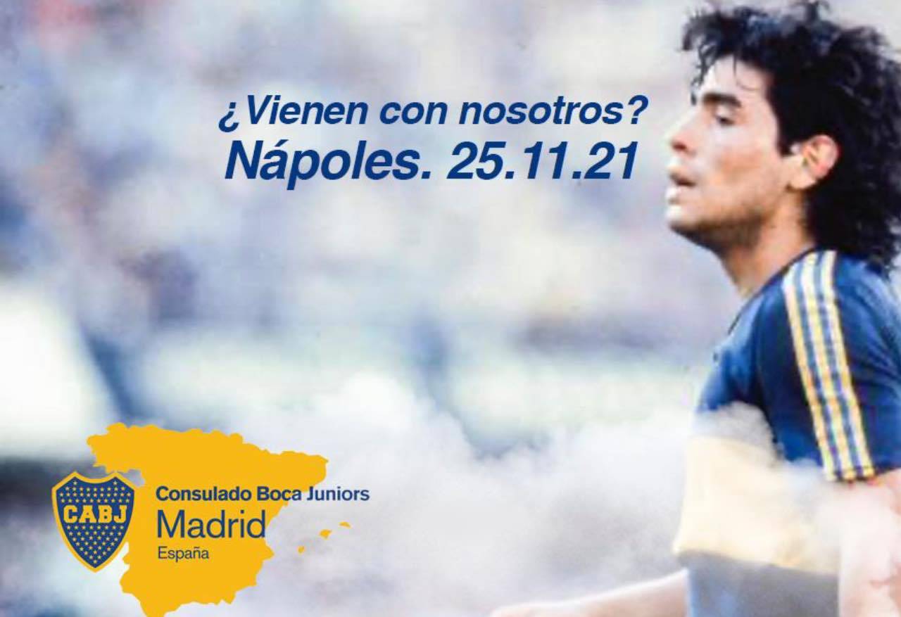 Locandina del consolato del Boca Juniors a Madrid