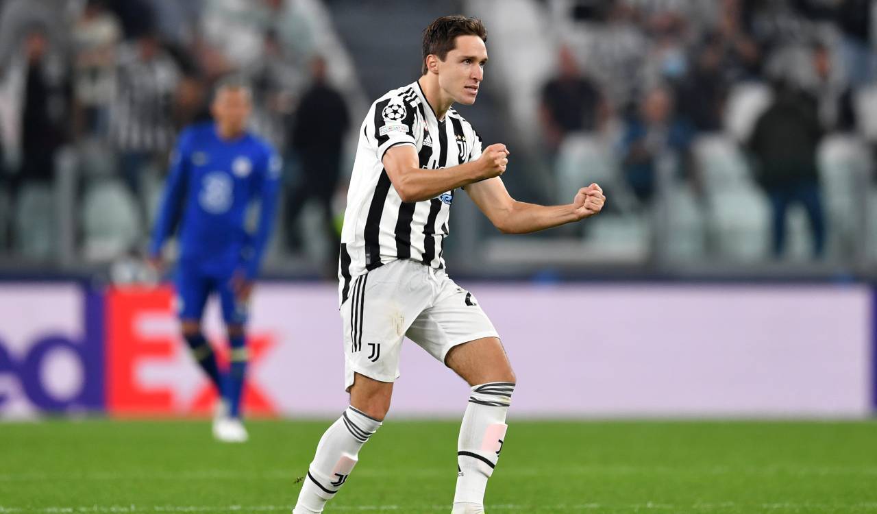 Chiesa esulta per il gol