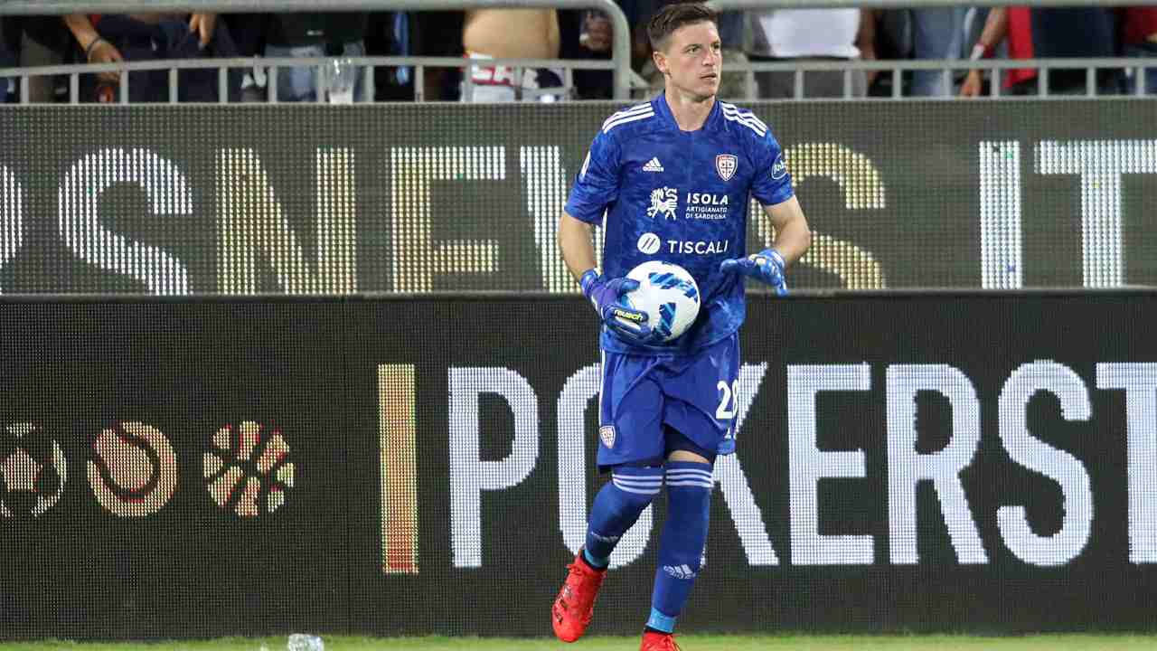 Cragno in azione con il Cagliari