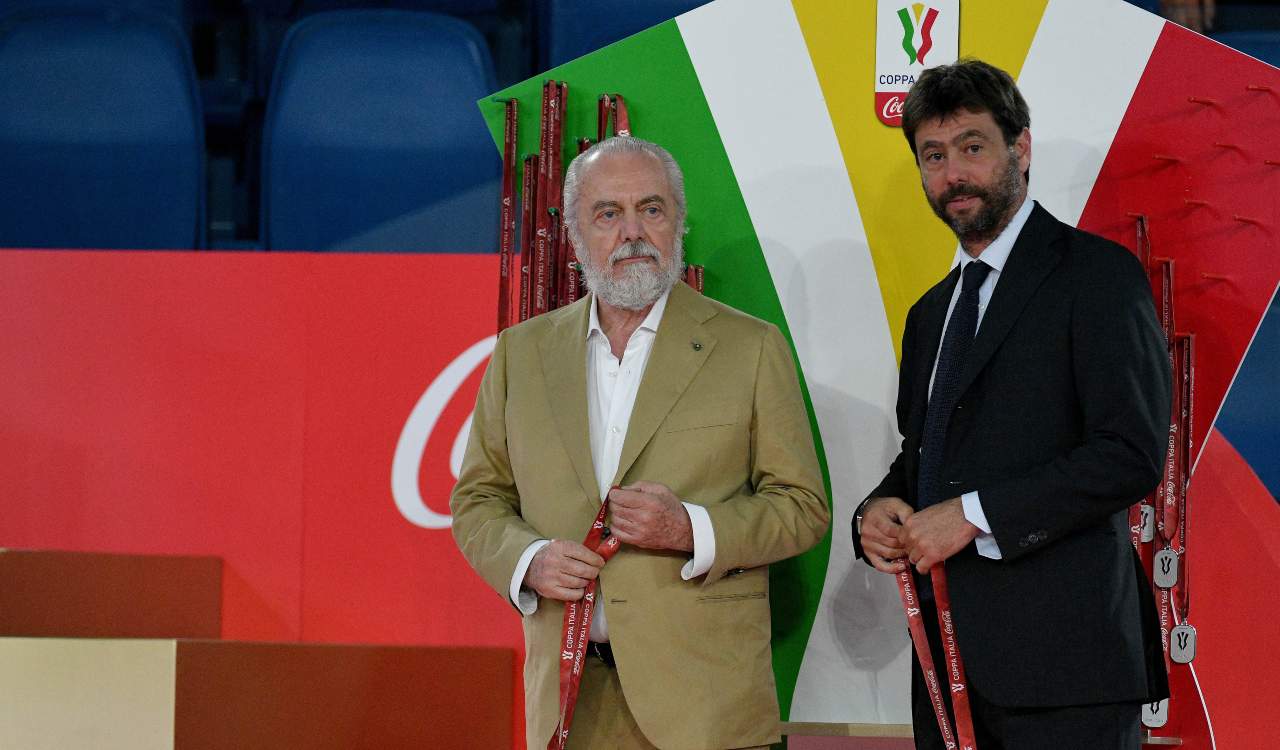 De Laurentiis e Agnelli alla premiazione