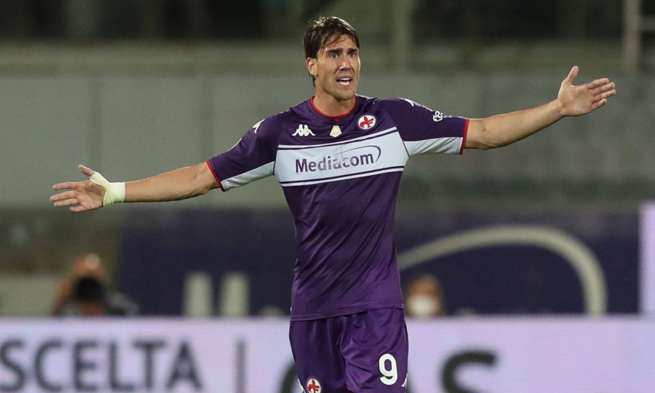 Dusan Vlahovic con la Fiorentina 