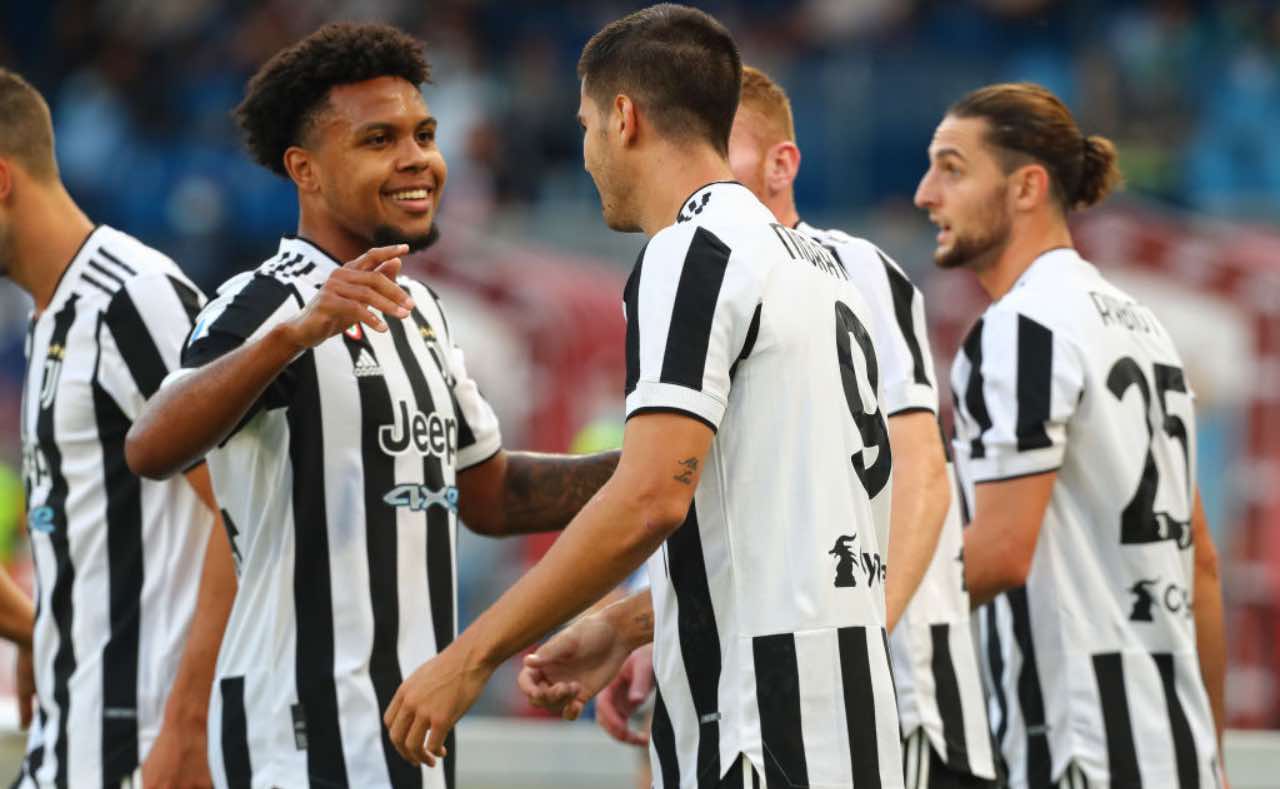 Morata festeggia dopo un gol con la Juventus
