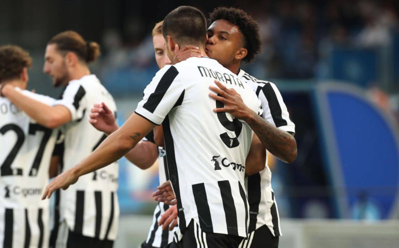 Morata e McKennie esultano con la Juventus 