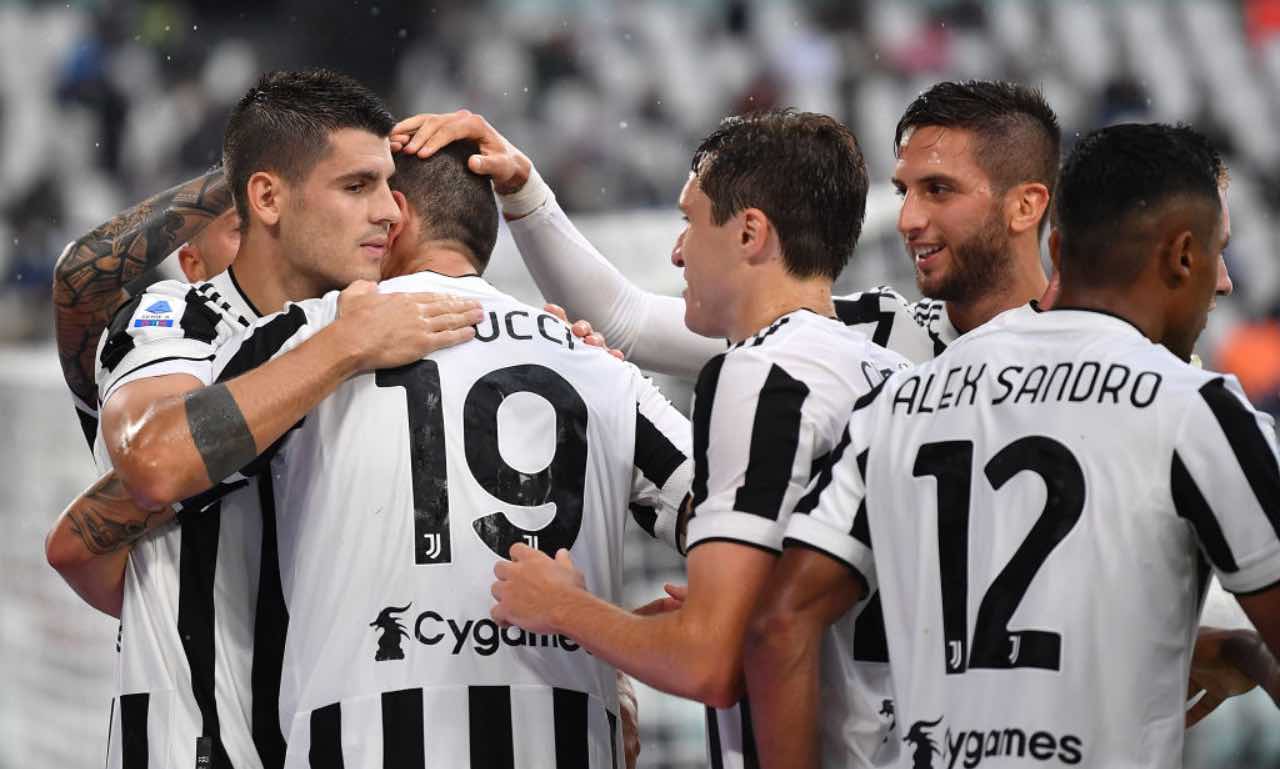 Juventus-Sampdoria, esultanza al gol di Bonucci