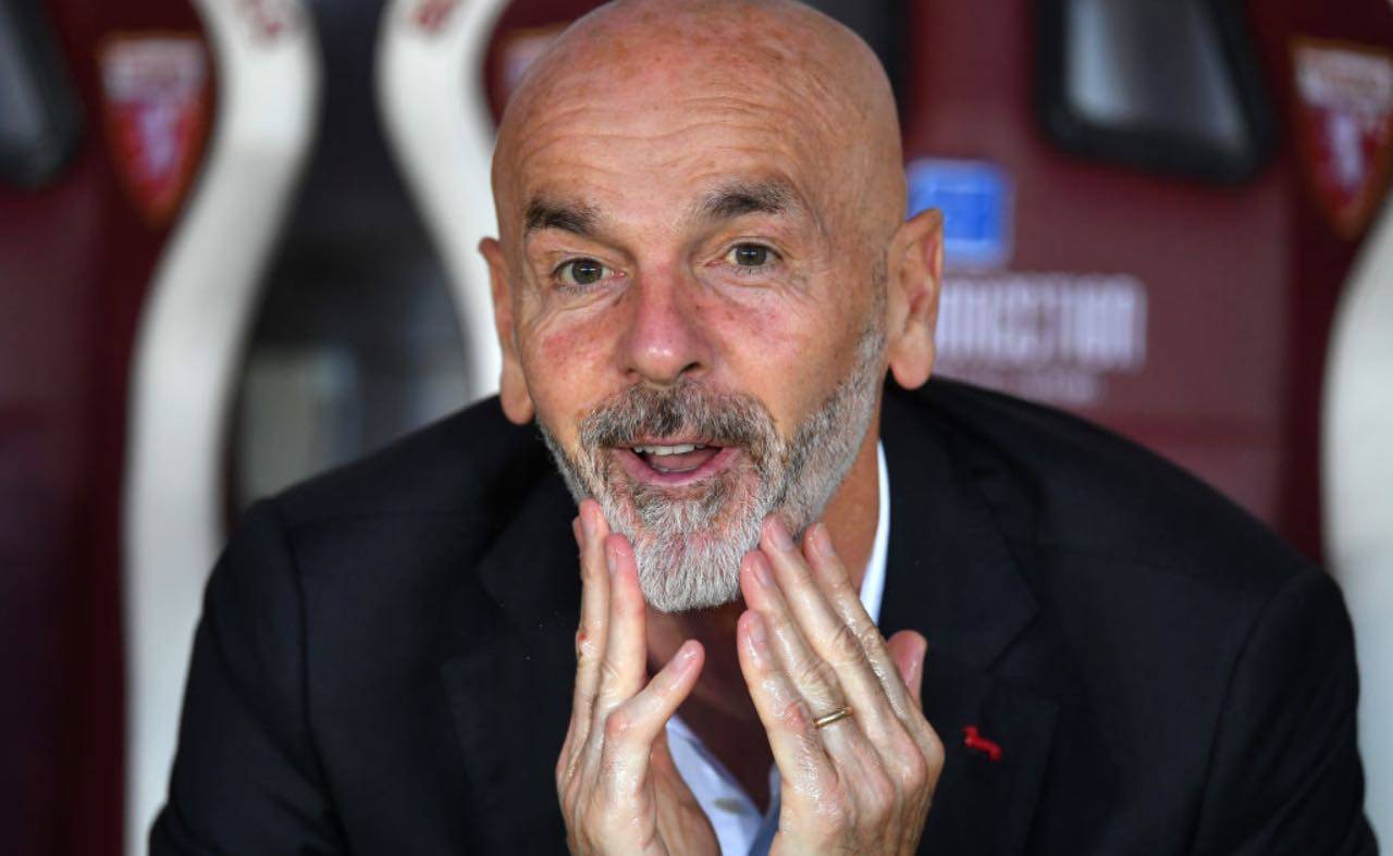 Stefano Pioli in panchina col Milan