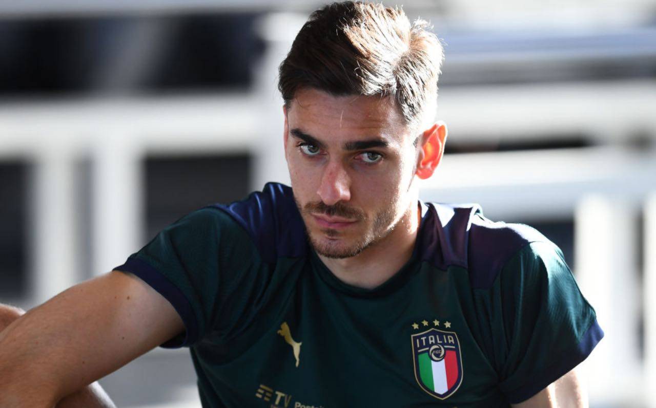 Meret durante un allenamento con l'Italia