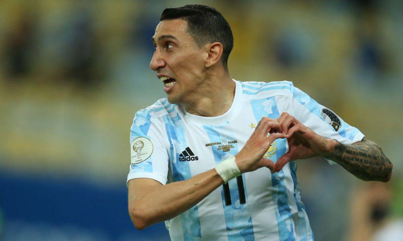 Angel Di Maria festeggia con l'Argentina