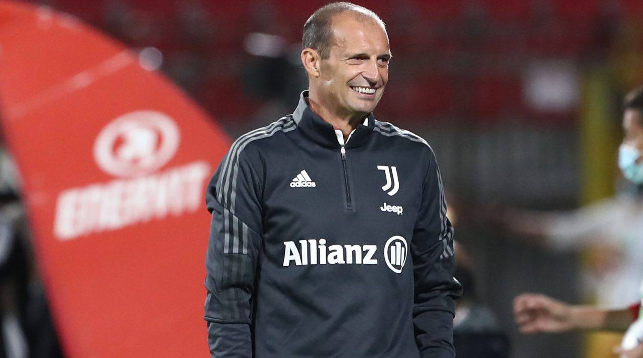 Allegri in panchina con la Juventus