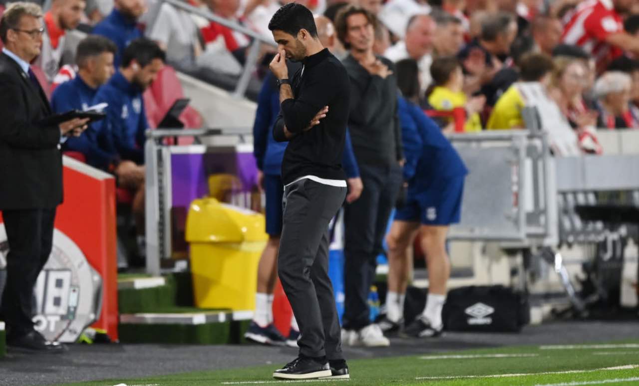 Arteta durante Brentford-Arsenal 