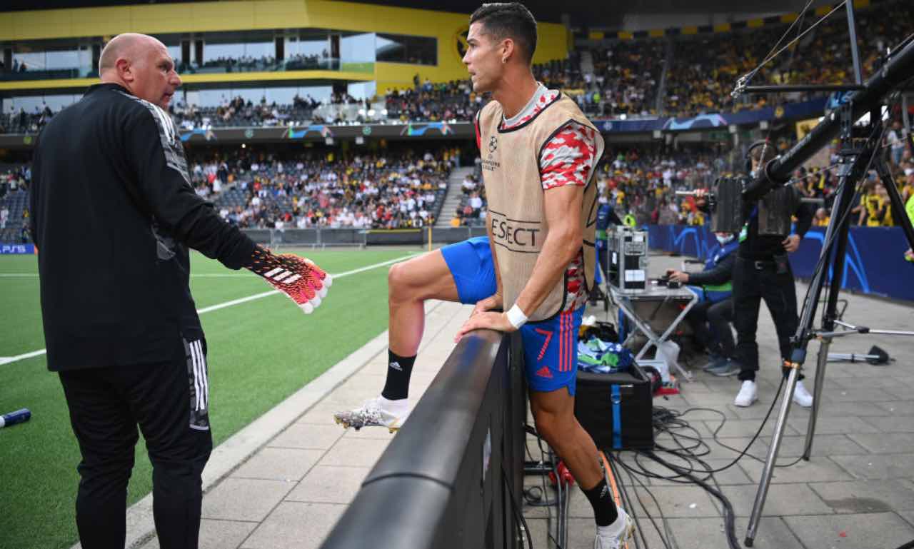 Young Boys - Manchester United, Ronaldo durante il riscaldamento