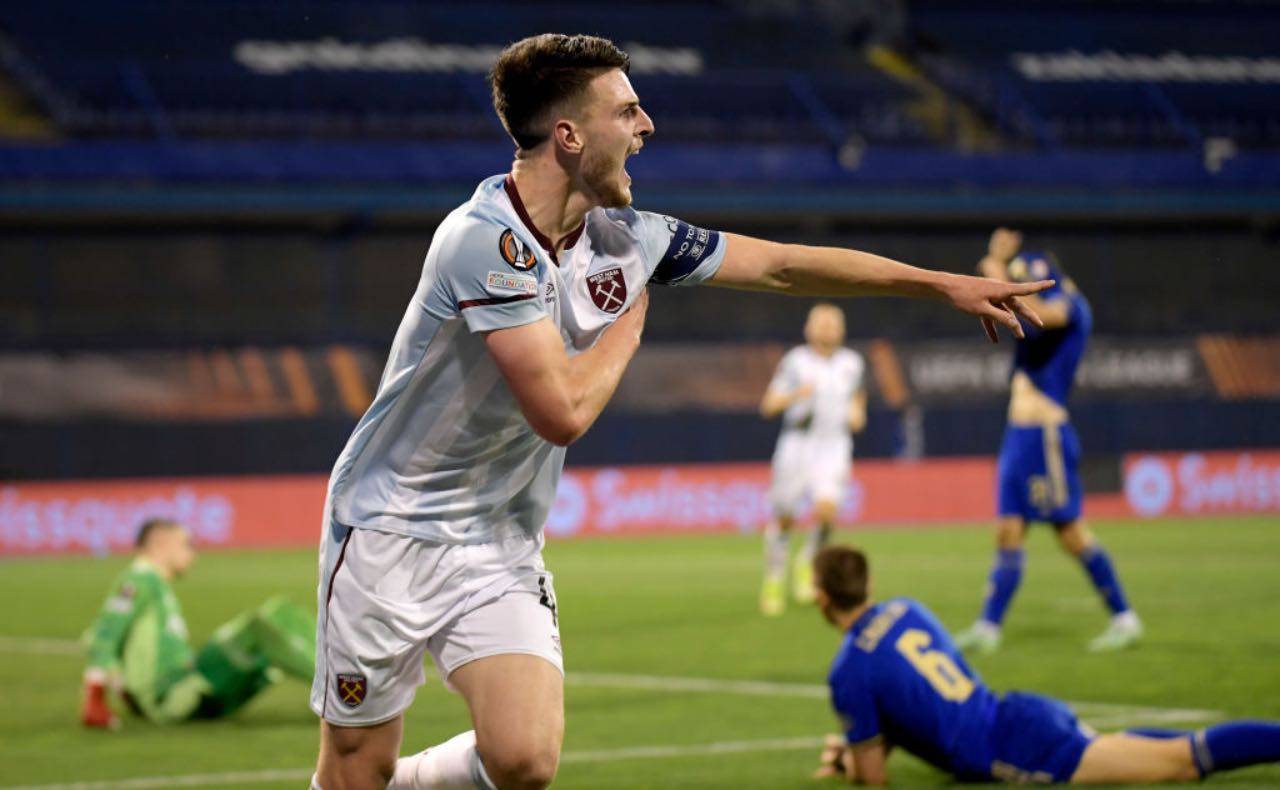 Declan Rice in Dinamo Zagabria-West Ham 