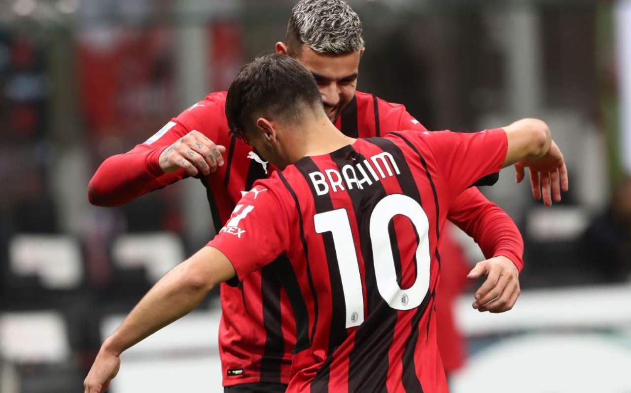 Brahim Diaz e Theo Hernandez in Milan-Venezia