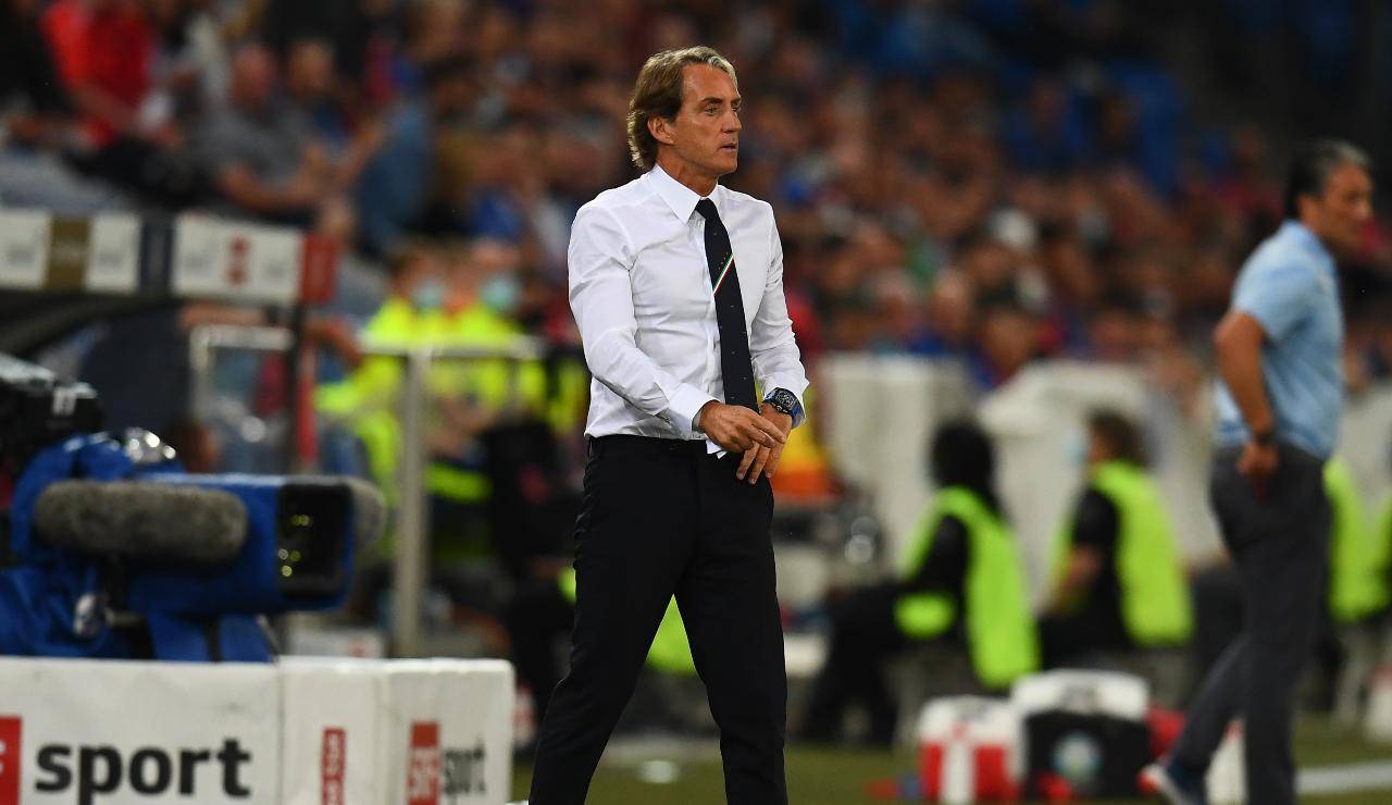 Mancini a bordo campo