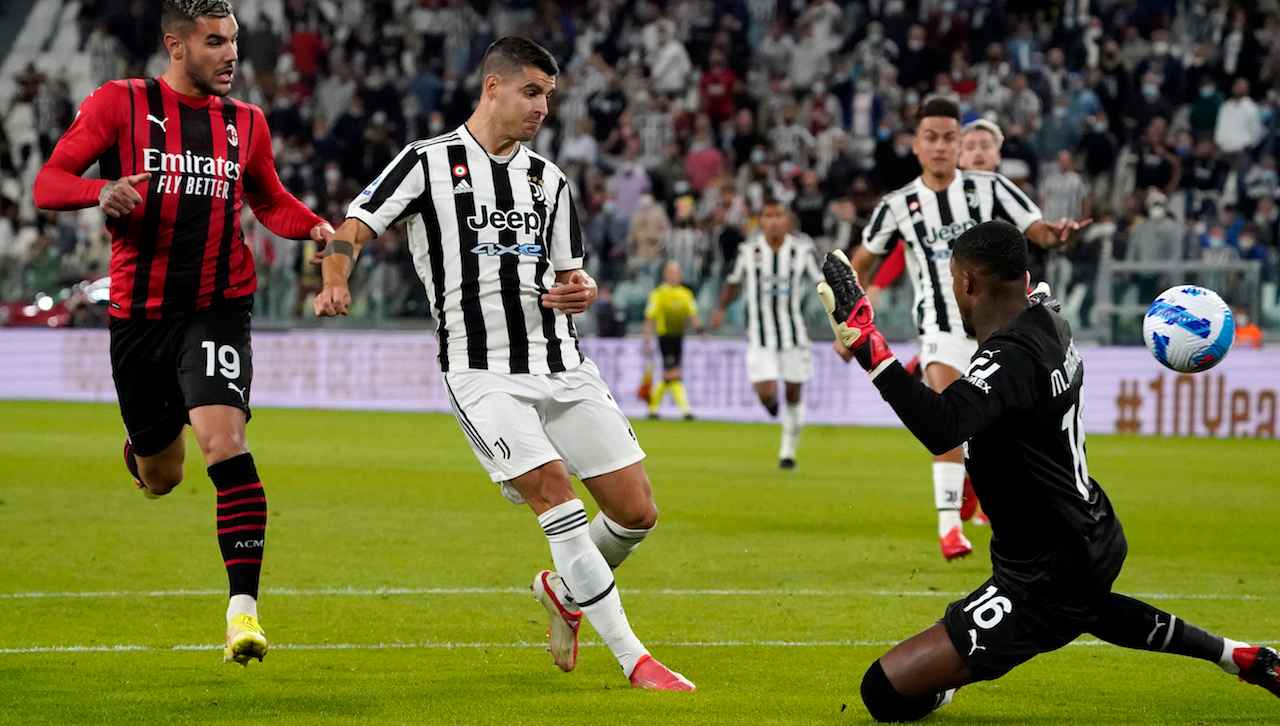 Maignan subisce gol da Morata