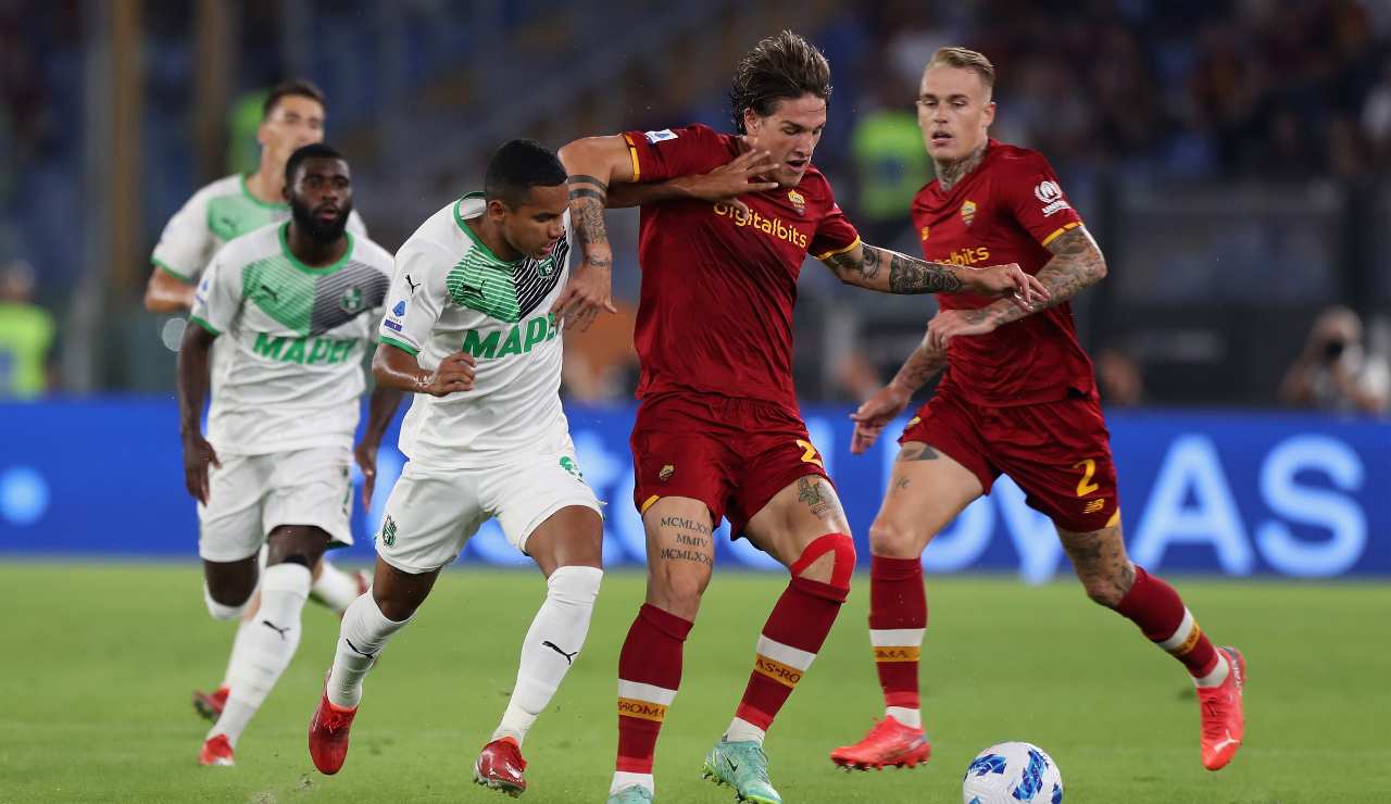 Zaniolo durante Roma-Sassuolo