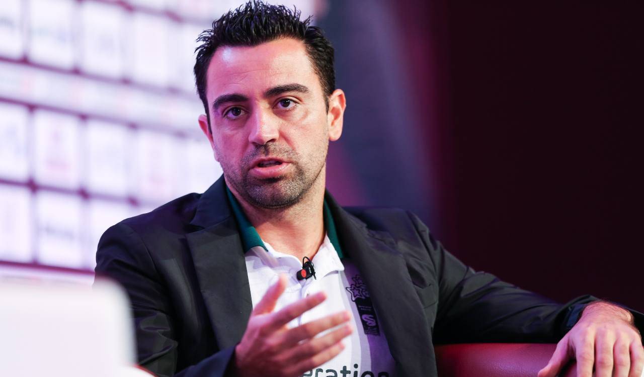 Xavi in conferenza stampa