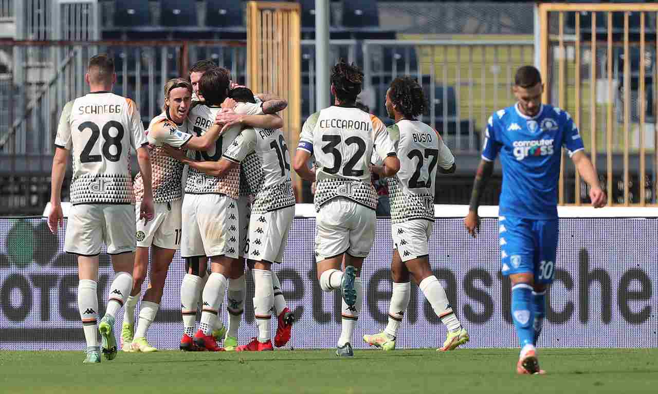 Empoli-Venezia, esultanza al gol di Henry