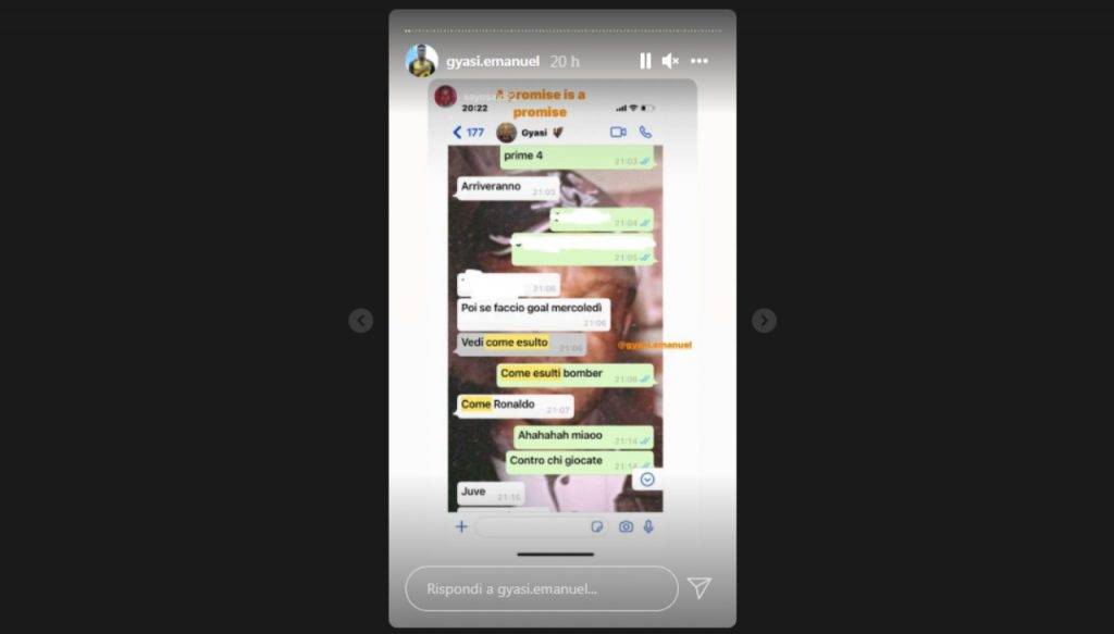 Chat Gyasi Spezia Juventus