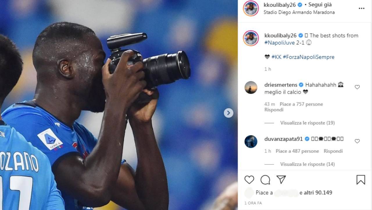 Il post Instagram di Kalidou Koulibaly