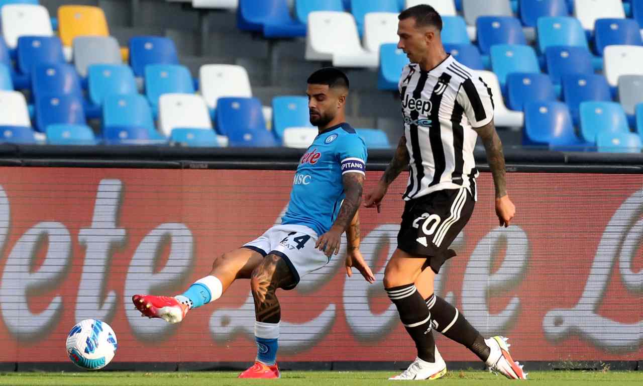 Napoli-Juventus, Insigne e Bernardeschi in azione
