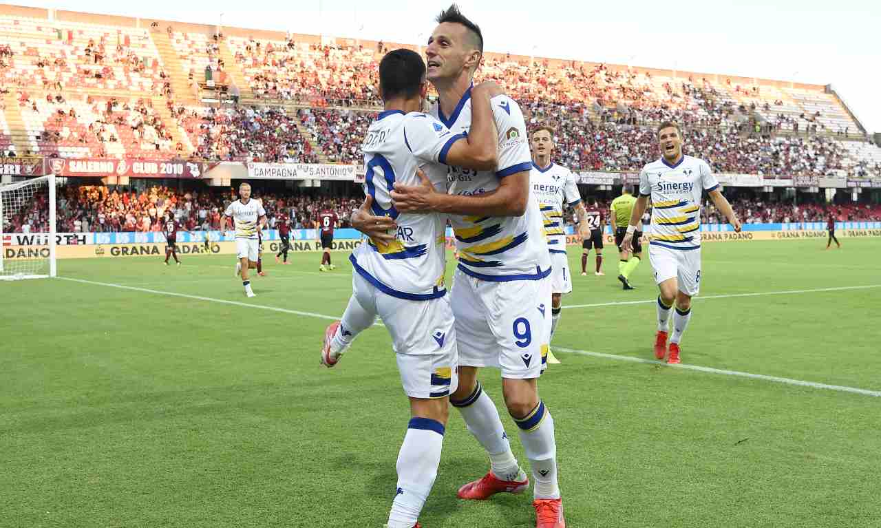 Salernitana-Hellas Verona, Kalinic e Caprari esultano
